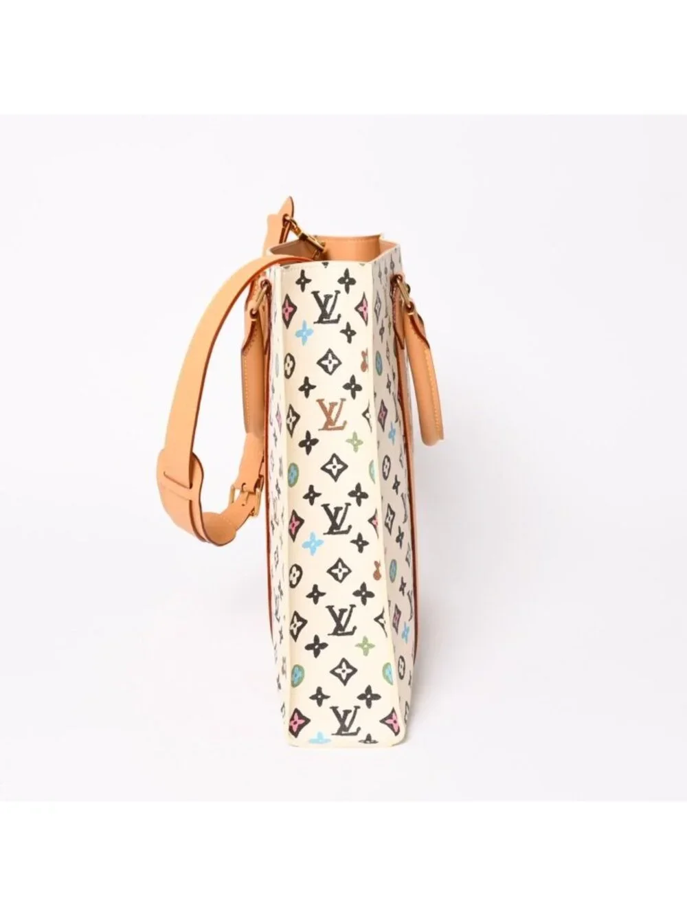 Louis Vuitton Monogram Craggy Sac Plat 2-Way Tote Bag Ivory Multicolor